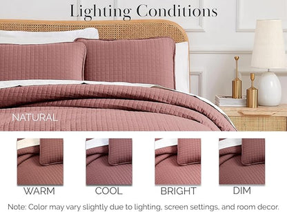 Southshore Fine Living, Inc. Queen/Full Size Quilt Bedding Set with 2 Pillow Shams, Soft Comfy Queen Coverlet/Full Size Bedspread, Machine Washable, Easy Care, Oversized for Total Coverage, Marsala