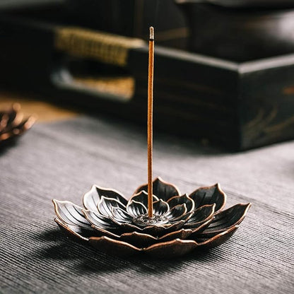 3 Pack Brass Lotus Incense Holder, Incense Sticks Burner, Incense Ash Catcher