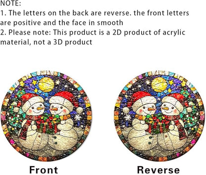 Chrismas Acrylic Stained Glass Window Hanging,Sun Catcher Decor Stained Panel Hangings Wall Art Decor, 2026 8x8inch (SCL005 Snowman)