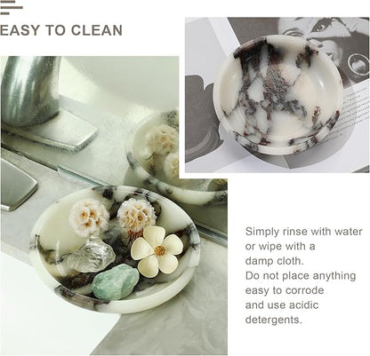 Jewelry Tray,5.5"x5.5" Marble Jewelry Tray for Entryway Table,Countertop Bathroom, Kitchen Dresser,Marble Tray,Waiting for Storage of Small Trinket,Home Decor Organizer