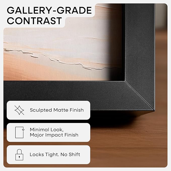 Homeforia 27x40 inch Poster Frame Black, High End Metal 27 x 40 Large Movie Picture Frames with Mat 24 by 36 in Photo, 27x40 Thin Frame Matted to 24x36, 40x27 Frame, Tempered Glass, Wall Kit, Set of 1