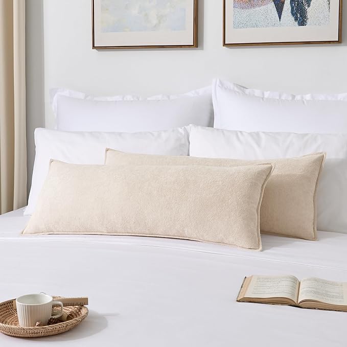 Kevin Textile 14x36 Inch Long Lumbar Cover 1 Pack Soft Boucle Textured Decorative Waterproof Rectangle Cushion Elegant Accent Pillows for Couch Sofa Chair Bed Home Decor Indoor Outdoor Beige