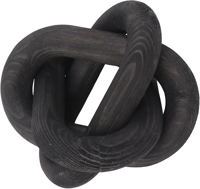 Pongnas Decorative Wood Chain Links for Home Dcor - Rustic Links for Living Room, Coffee Shop & More in Elegant (Black)