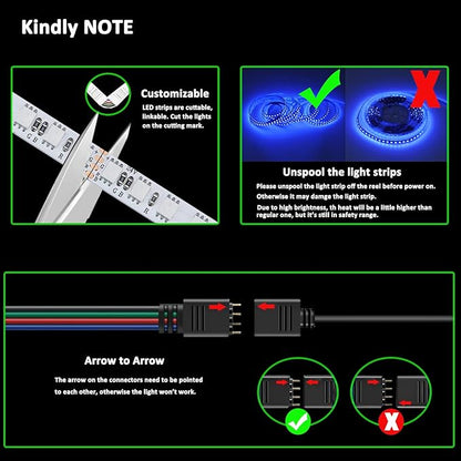 JOYLIT Super Bright RGB LED Strip Lights 16.4ft, UL Listed 24V SMD 4040 120LEDs/M High Density Multi Color Changing Light Strips 90W Adhesive Tape Light for Club, Bar, Entertainment (Only LED Strip)