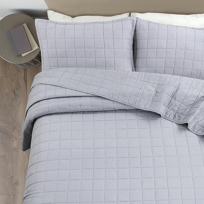 100% Cotton Quilt Sets Super King Size - Soft Lightweight Quilt Bedding Set for Bedroom Decor-Bedspread in Geometric Pattern with 2 Pillow Shams for All Season, 120x128 inches