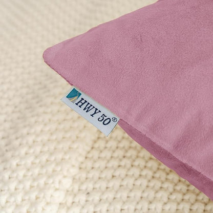 HWY 50 Purple Pink Velvet Rectangular Throw Pillow Covers 12x20 Inch, Pack of 2 Soft Cozy Solid Decorative Luxury Cushion Cases for Couch Sofa Bed Living Room Bedroom