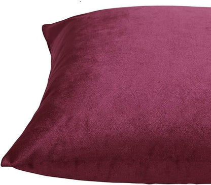 GIGIZAZA Velvet Pillow Covers 20x20: Pack of 2 Throw Pillows Soft Solid Covers - Burgundy Decorative Couch Small Cushion Covers Used for Chrismas Room Decor,Living Room,Bedroom,Sofa