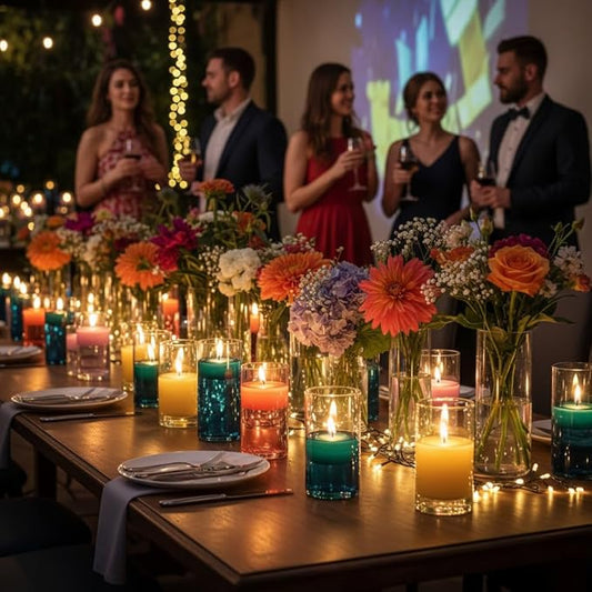 48 Pack Glass Cylinder Vases 4,6,8,10 Inch Multi-Use Flower Vases & Hurricane Floating Candle Holders for Wedding Table Centerpieces, Home Decor & Party Decorations