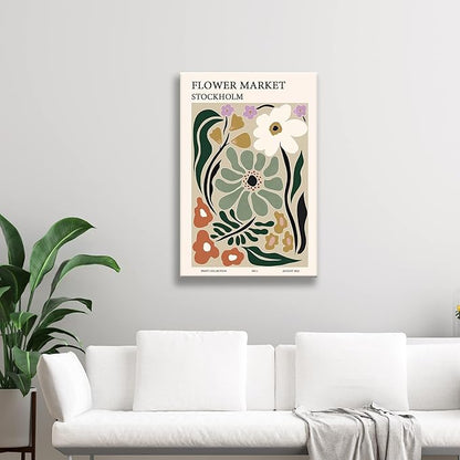 Zzuyi Flower Market Poster,Botanical Prints,Green Flower Prints Anthropologie art for Bathroom,Aesthetic Decor-20x30