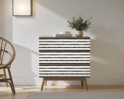 FLFK Wallpaper Border - Black and White Striped Wall Borders Decal Peel and Stick Trim 10" x 240"