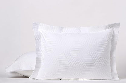Threadmill Luxury Cotton Blankets for King Size Bed | All-Season Cozy 100% Cotton King Size Blanket | Aster Jacquard Soft & Lightweight Coverlet fits California King, 104x92 | White