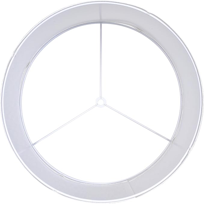 White Linen lampshades Large Drum Lamp Shade 16" Top x 16" Bottom x 12" High (Spider) Modern Lamp Shade for Table&Floor Lamp - Lampshades Replacement By GO&SO Assembly Required
