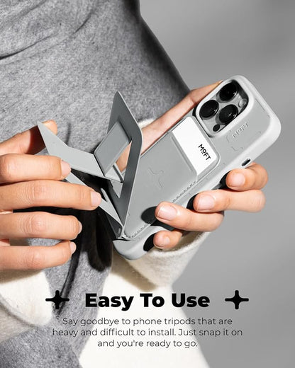 MOFT Phone Tripod Wallet x Tombogo for iPhone, Mulit-Angles, Lightweight & Portable Phone Stand, MOVAS Vegan Leather Phone Wallet, Strong Magnets, NFC Card Holder, Misty Cove (with Card Slot)