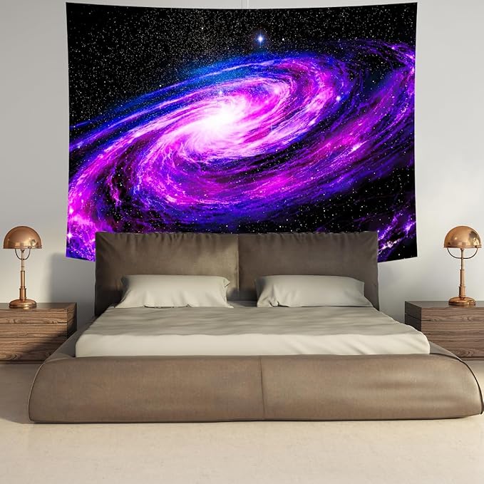 Delur Galaxy Tapestry Universe Planet Starry Sky Wall Hanging Tapestry Cosmic Outer Space Abstract Psychedelic Nebula Headboard for Bedroom Living Room Home Decor (70.8" x 92.5")