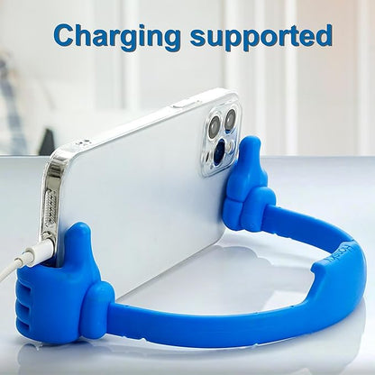 Honsky Cell Phone Tablet Stands (Pack of 5) Thumbs-up Cellphone Holder, Tablet Display Stand, Mobile Smartphone Mount Cradle for Desk Desktop - Universal, Multi-Angle, Cute, Blue