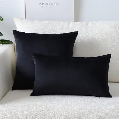 Artscope Luxury Velvet Pillow Covers Super Soft Decorative Square Throw Pillow Covers Case Cushion Covers for Sofa Couch Bedroom Car Decor 12x20 Inch Black