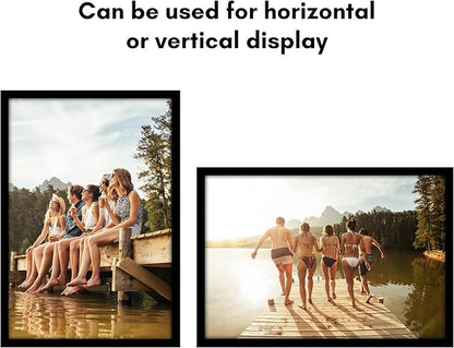 Americanflat 19x28 Poster Frame with Polished Plexiglass - Black Picture Frame - Wide Photo Frames Made of Engineered Wood for Vertical or Horizontal Wall Display - Epic Collection - Black