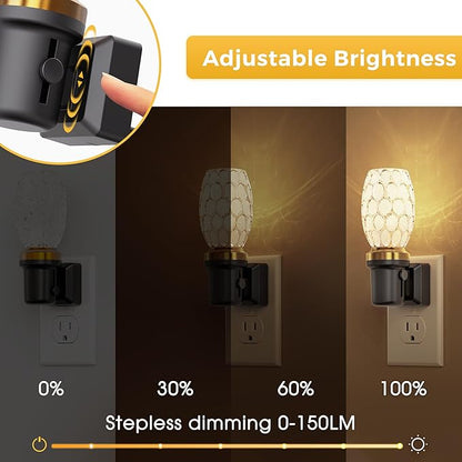 L LOHAS LED Night Light, LED Night Lights Plug into Wall, Dimmable Night Light with Auto Light Sensor, 3000K Warm White 0-100LM, Adjustable Brightness Nightlight, Bathroom Hallway Bedroom