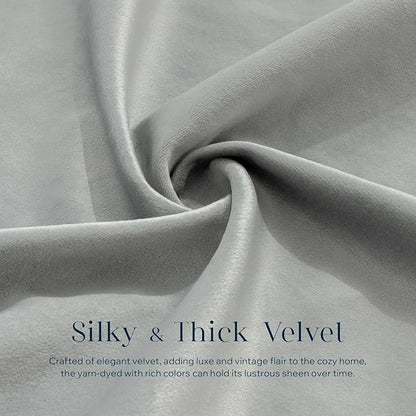Phantoscope Pack of 2 Velvet Decorative Throw Decorative Pillow Cover Soft Solid Square Cushion Case for Couch Mist Grey 18 x 18 inches 45 x 45 cm