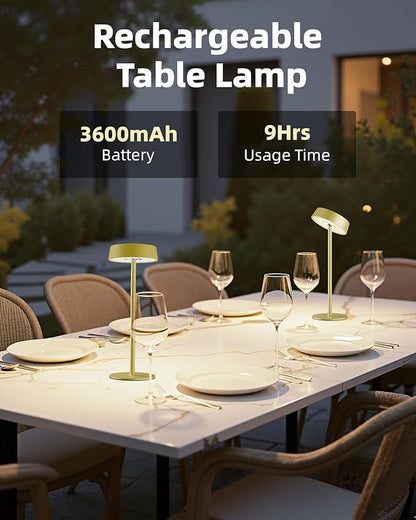 Cordless Lamp, Outdoor Waterproof, Dimmable Touch Control 3 Color Temperature, Battery Operated Portable, RGB, LED Memory Function, Rechargeable Table Lmap, Desk Lamp, Patio Dinning Restaurant Kitchen