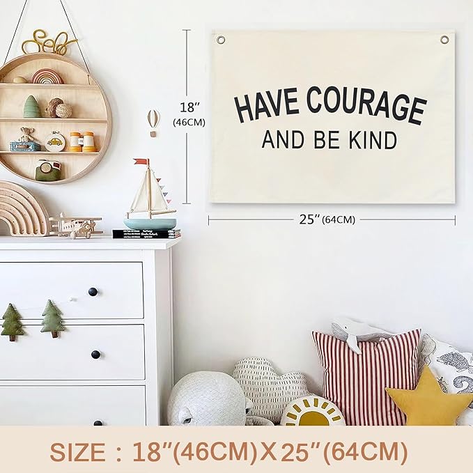 2 Pcs Canvas Banner Hanging Flag Banner for Nursery and Playroom Wall Décor for Kids Trendy Room Décor for Boys and Girls(2blabk-)