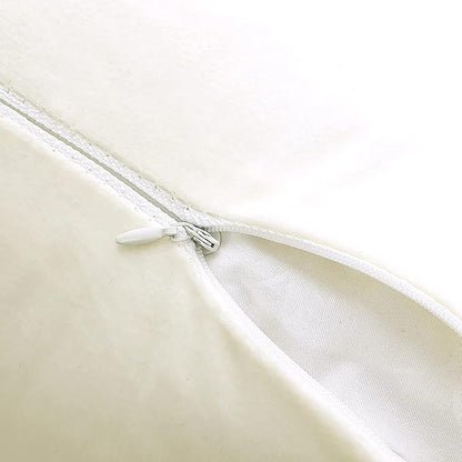 NiNi ALL Decorative Throw Pillow Covers Velvet 28x28 Inch Pack of 2 Cream White Cushion Covers Soft for Couch Sofa Bedroom Living Room Outdoor
