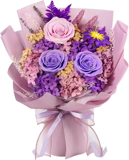 Flowers for Delivery Prime Preserved Flowers Bouquets That Last 3-5 Years Real Forever Flowers Rose Bouquet Mothers Day Gifts for Mom Anniversary Birthday Gift for Her Women Mom Grandma Wife Friends