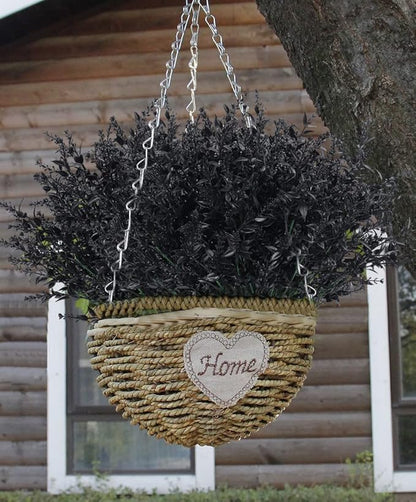 RECUTMS Artificial Flowers Outdoor Fake Plants Artificial Fake Flowers, Faux Outdoor Plastic Plants UV Resistant Shrubs No Fade Faux Plastic Plants Garden Porch Window Box Decorating(Black)