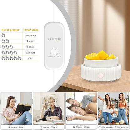 Wax Melt Warmer with 4 Timer & PTC Heating- Ceramic Fragrance 3-in-1 Oil Burner Electric Candle Wax Melter for Home Office Bedroom Fragrance, Home Décor and Gift Choice