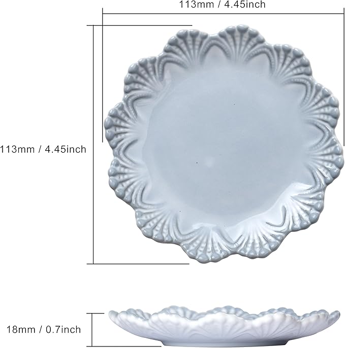 Ceramic Jewelry Dish, Decorative Tray for Rings Earrings Necklaces Bracelet Watch Keys, 4.50" Trinket Tray as Gifts for Women (Antique Shell)