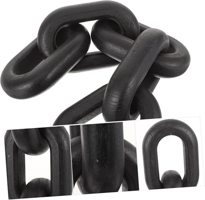LIFKOME Elegant Wooden Chain Link Decor Home Decor for Table Office Desktop Ornament