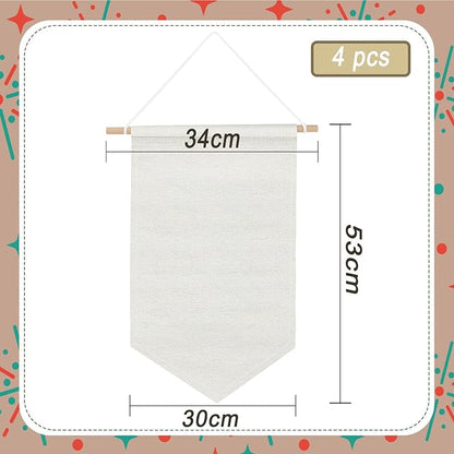 Boao 4 Pcs Boho Room Decor Hanging Decorations Pin Banner Wall Display Banners Elementary Wall Art Banner Welcome to Teacher Gift(Beige,20.9 x 11.8 Inches,Classic)
