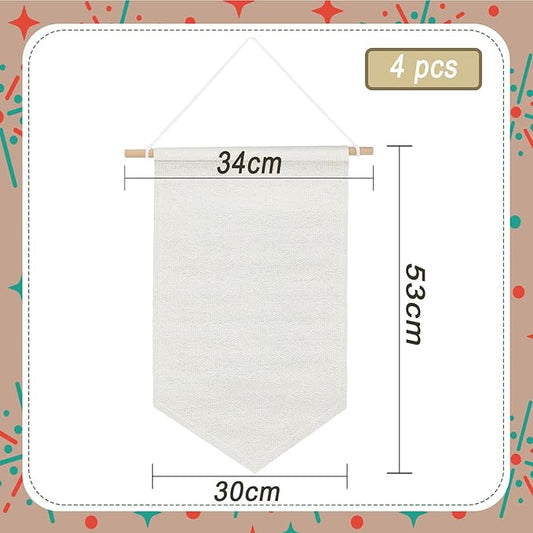 Boao 4 Pcs Boho Room Decor Hanging Decorations Pin Banner Wall Display Banners Elementary Wall Art Banner Welcome to Teacher Gift(Beige,20.9 x 11.8 Inches,Classic)