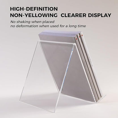 Acrylic Book Stand, Book Display Holder 8.5 x 11, Clear Acrylic Display Easel Transparent Display Stand Holder Tablet Holder for Album, CD, Magazine, Picture, Plate, Artworks, Phone, Tablet