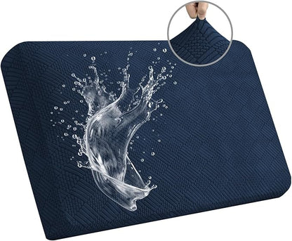 Easy-Going Waterproof Couch Cushion Covers for Couches and Sofas, Stretch Jacquard Sofa Seat Cover Replacement for Dogs, Pets & Kids, Durable Furniture Protector for Loveseat Cushions, Navy Blue