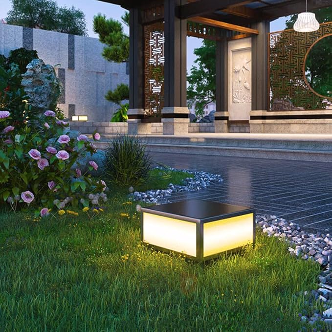 Pillar Lamp Post Light, Fence Deck Cap Light Lantern Column Lamp for Flat Surface Patio Garden Decoration with IP55 Waterproof E26 LED Bulb (Electric Powered)