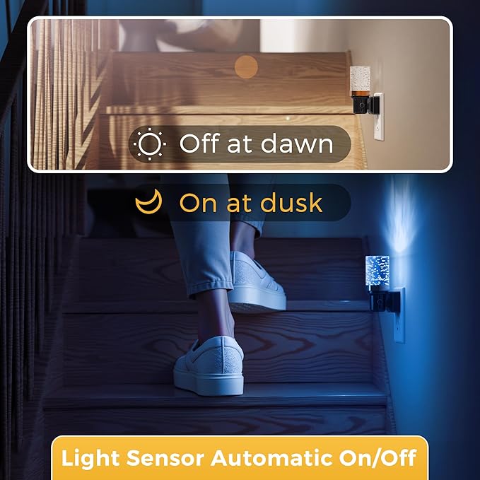 L LOHAS LED Night Light, 2 Pack Dimmable Night Lights Plug into Wall, Color Changing Nightlight RGB with Auto Light Sensor for Halloween, Christmas, Holiday, Hallway Bedroom Kids Room