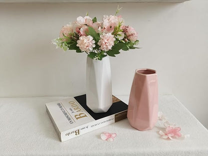 Small White vase,7.5 inch Ceramic Flower Vases Minimalism Style for Modern Table Shelf Centerpiece Home Decor Fit for Housewarming, Weddings, Birthday,Thanksgiving Day,Halloween Christmas