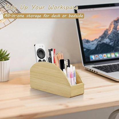 BIBELUN TV Remote Control Holder with 5 Compartments, Bedside Table Remote Caddy, Desktop Storage Box Organizer/Tray to Store Pen, Controllers, Media Player, Cosmetics, Office Supplies, Home Décor