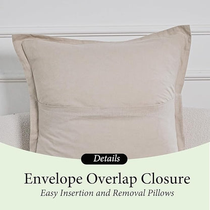 Simple&Opulence Linen Euro Sham Covers Set of 2, 26x26 Decorative Cotton Flax Blend Throw Pillow Cover Farmhouse Pillow Shams for Chair Couch Sofa Bedroom Living Room Home Decor, Linen