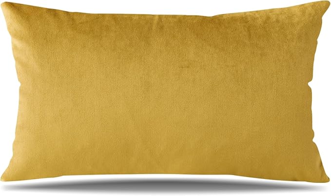 Artscope Luxury Velvet Pillow Covers Super Soft Decorative Rectangle Throw Pillow Covers Case Cushion Covers for Sofa Couch Bedroom Car Decor 16x24 Inch Gold