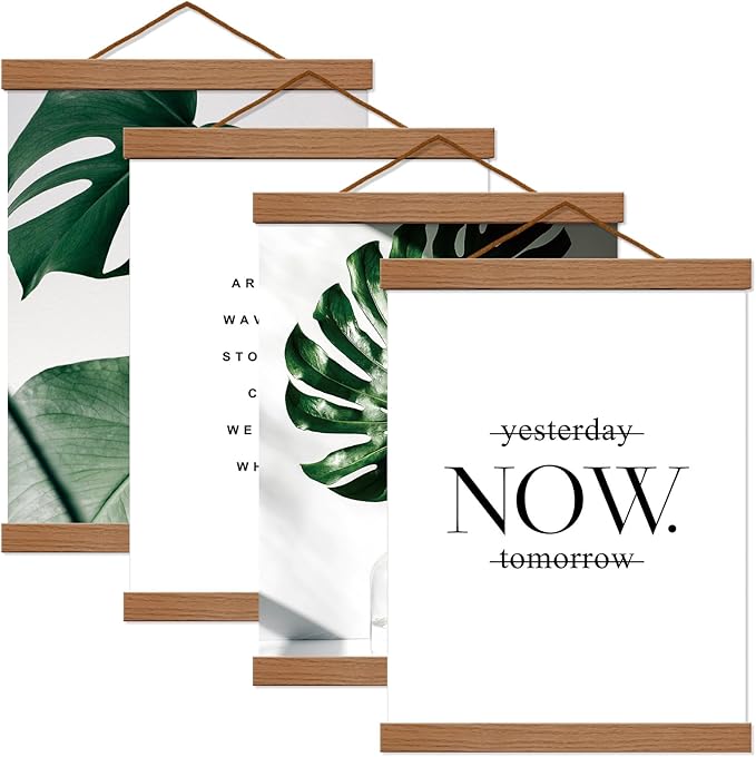 4 Pack Magnetic Picture Frames - 8x10 8x12 8x18 Poster Frame Hanger for Photo Picutre Canvas Artwork Art Print Wall Hanging