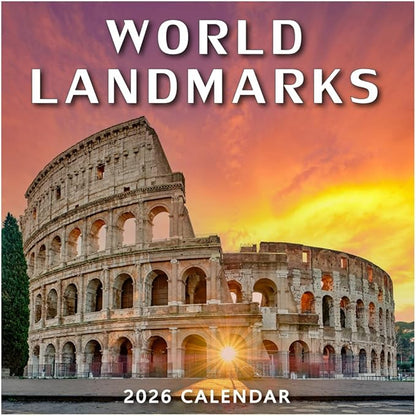 Calendar 2026 from January 2026 - December 2026, 12" x 24" Opened 12 Months Calendar, Full Page Months Thick & Sturdy Paper for Gift Perfect Calendar Organizing & Planning, Global Architecture