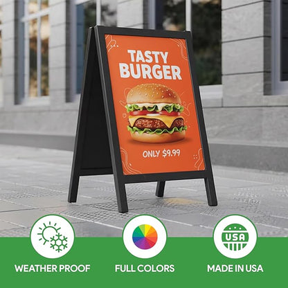 Custom A-Frame Sign Inserts by BCB Print - Durable & Weather-Resistant Plastic Panels | Custom Print Inserts for Sidewalk Boards, Restaurants, Retail & Event Signage | 24"x36"