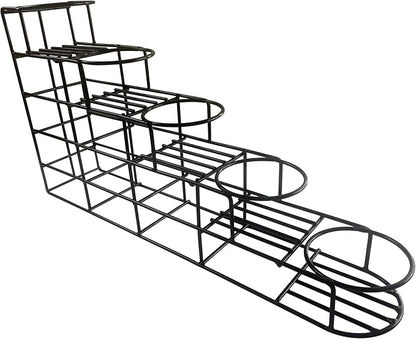 Rattleware Black 5-Bottle Wire Rack - Space-Saving, Durable & Stylish Organizer for Home & Kitchen Essentials (19″ x 4″ x 10″ - 1 Pc)