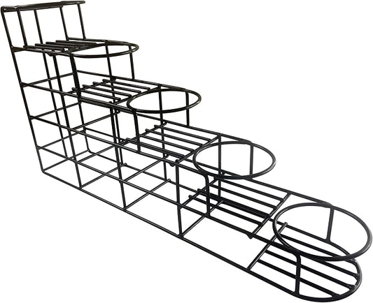 Rattleware Black 5-Bottle Wire Rack - Space-Saving, Durable & Stylish Organizer for Home & Kitchen Essentials (19″ x 4″ x 10″ - 1 Pc)