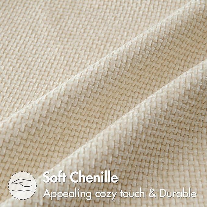MIULEE Pack of 2 Couch Throw Pillow Covers 16x16 Inch Neutral Cream Modern Boho Accent Decorative Pillow Covers Soft Chenille Farmhouse Cushion Covers for Home Decor Bed Sofa Living Room