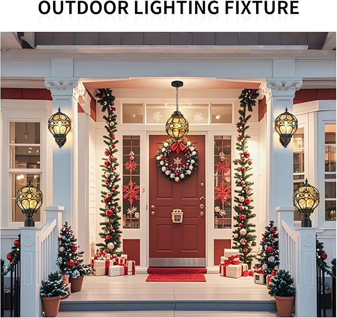 Outdoor Wall Lights, Black Globe Porch Light, Spherical Aluminum Exterior Lighting Fixtures for Patio Yard Doorway Garage, Anti-Rust Waterproof Globe Outside House Lantern Wall Mount, 2 Pack