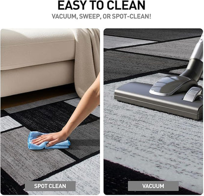 Rugshop Contemporary Modern Boxes for Hallway,Living Room,Bedroom,Kitchen Non Shedding Carpet Runner Rug 2'7" x 12' Gray