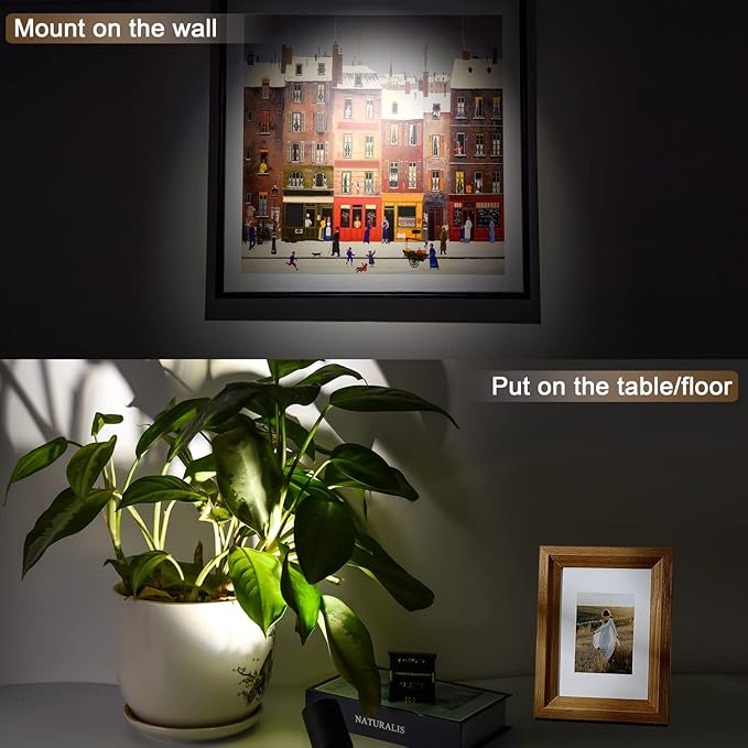 1 Pack Dimmable Spot Lights Indoor, Uplighting Indoor Spotlight with Timer and Remote, 3000K/4000K/5000K Adjustable LED Up Lights, Spot Lights Indoor Accent Uplighting for Plants